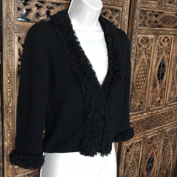 robbi & nikki knitted top w/ruffle Sz XS black - Picture 3 of 11